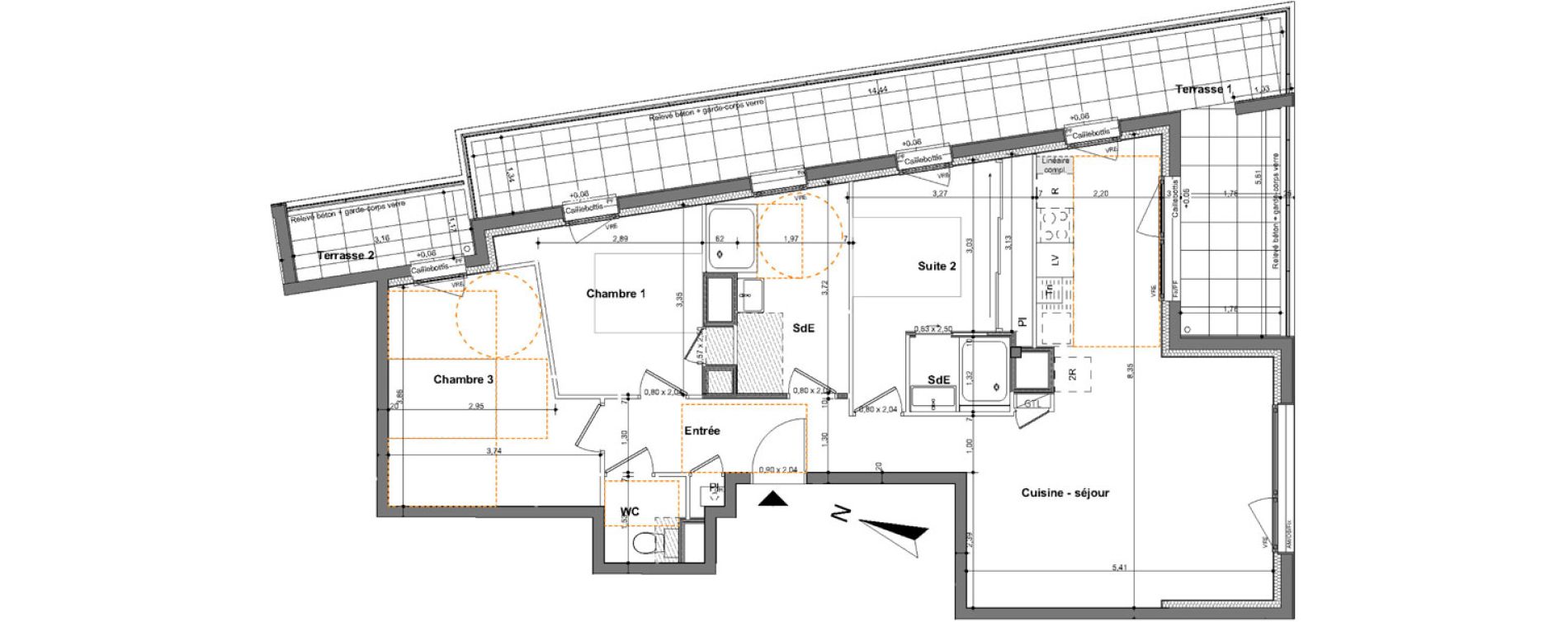 Appartement T3 de 67,16 m2 &agrave; Saint-Jacques-De-La-Lande Le pigeon blanc