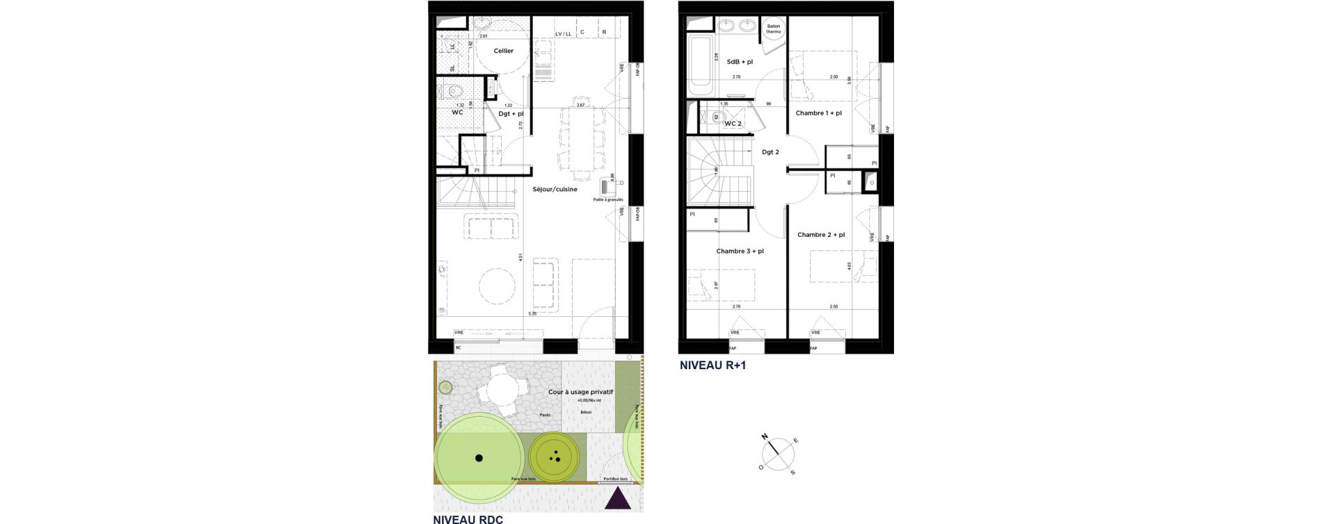 Duplex T4 de 86,03 m2 &agrave; Saint-Malo Lorette