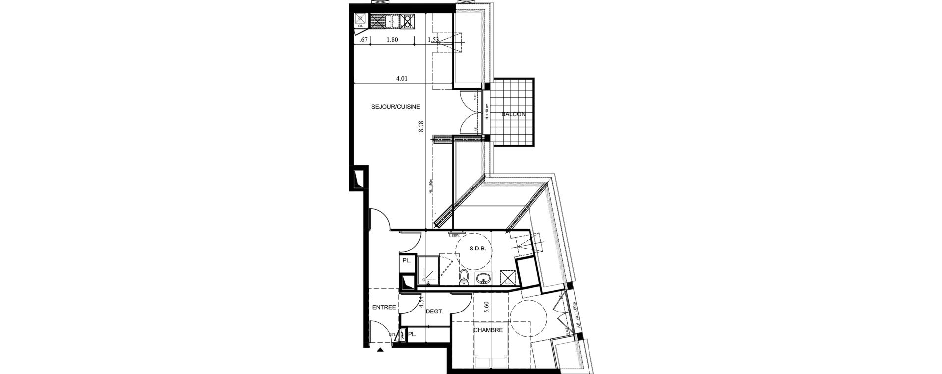 Appartement T2 de 62,55 m2 &agrave; Saint-Malo Lorette