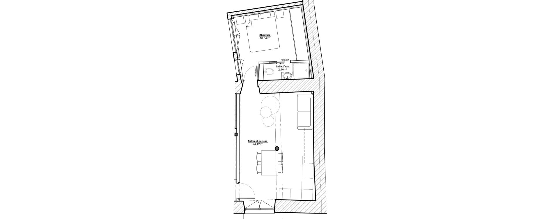 Appartement T2 de 37,46 m2 &agrave; Saint-Malo Saint-servan