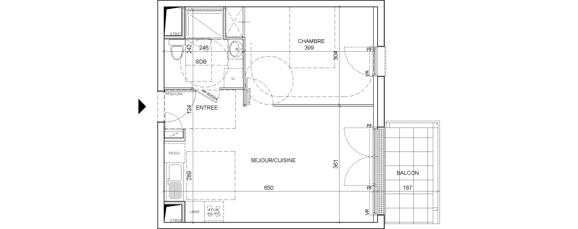 Appartement T2 de 41,60 m2 &agrave; Saint-Malo La hulotais
