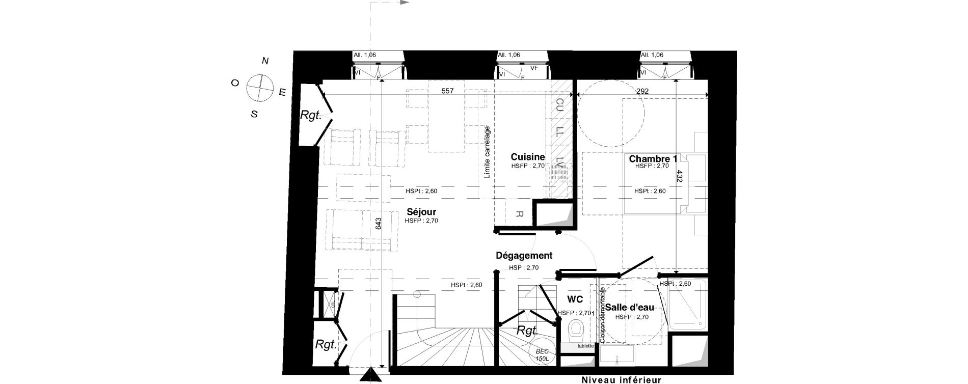 Duplex T4 de 73,23 m2 &agrave; Saint-Malo Intra-muros