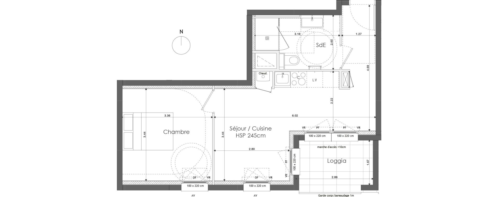 Appartement T2 de 37,60 m2 &agrave; Saint-Malo Saint-servan