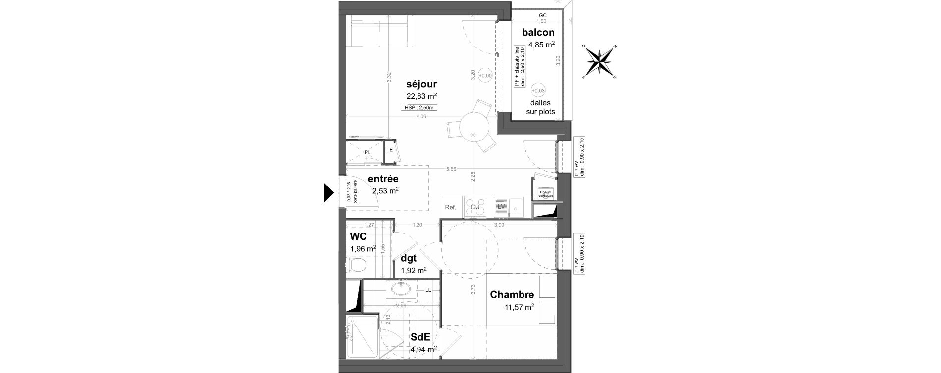 Appartement T2 de 45,75 m2 &agrave; Saint-Malo Saint-servan