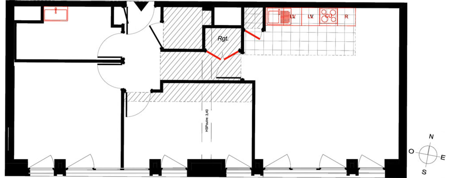 Appartement T3 de 61,51 m2 &agrave; Saint-Malo Intra-muros