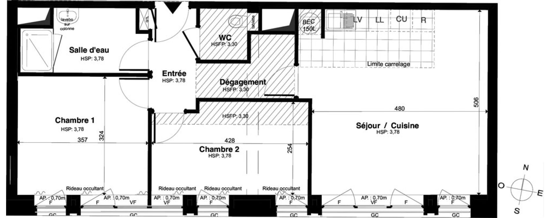 Appartement T3 de 61,51 m2 &agrave; Saint-Malo Intra-muros