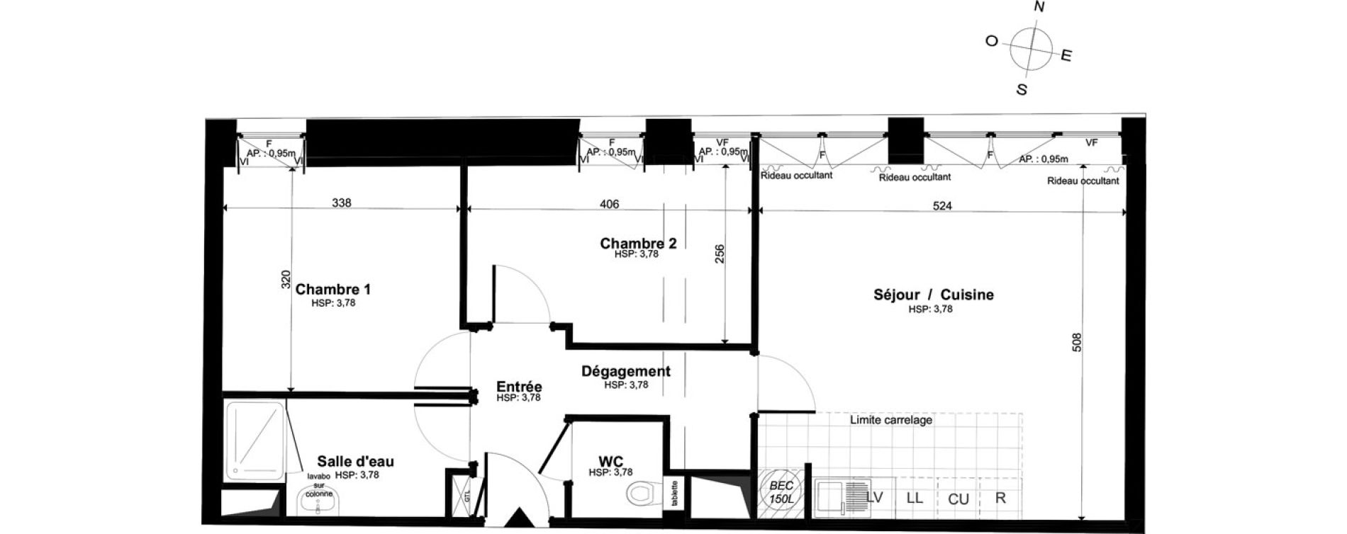 Appartement T3 de 61,13 m2 &agrave; Saint-Malo Intra-muros