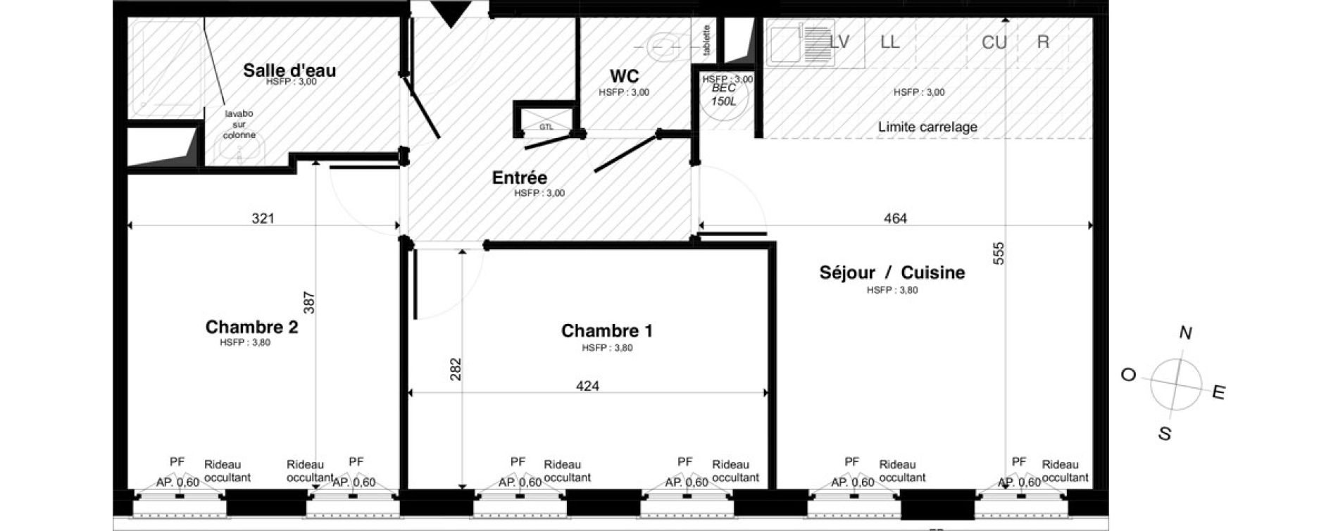 Appartement T3 de 59,77 m2 &agrave; Saint-Malo Intra-muros