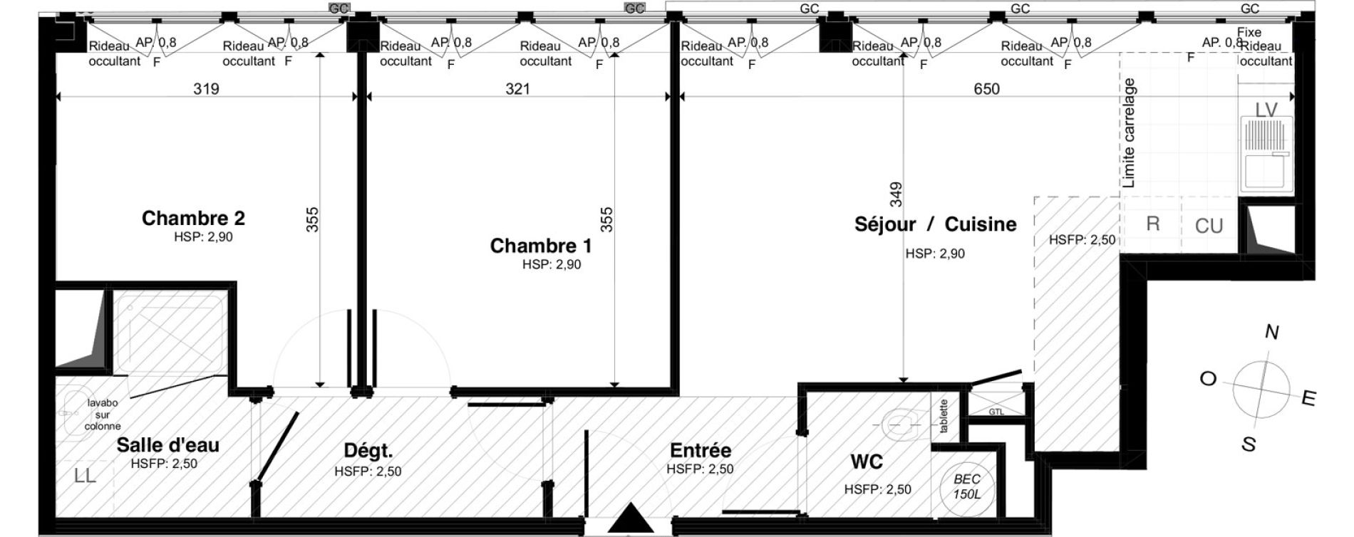 Appartement T3 de 54,68 m2 &agrave; Saint-Malo Intra-muros
