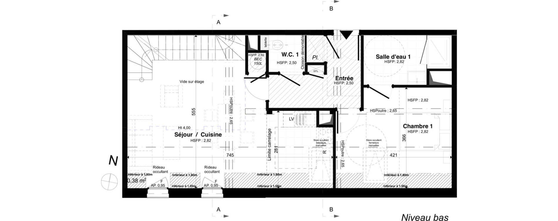 Duplex T4 de 101,56 m2 &agrave; Saint-Malo Intra-muros