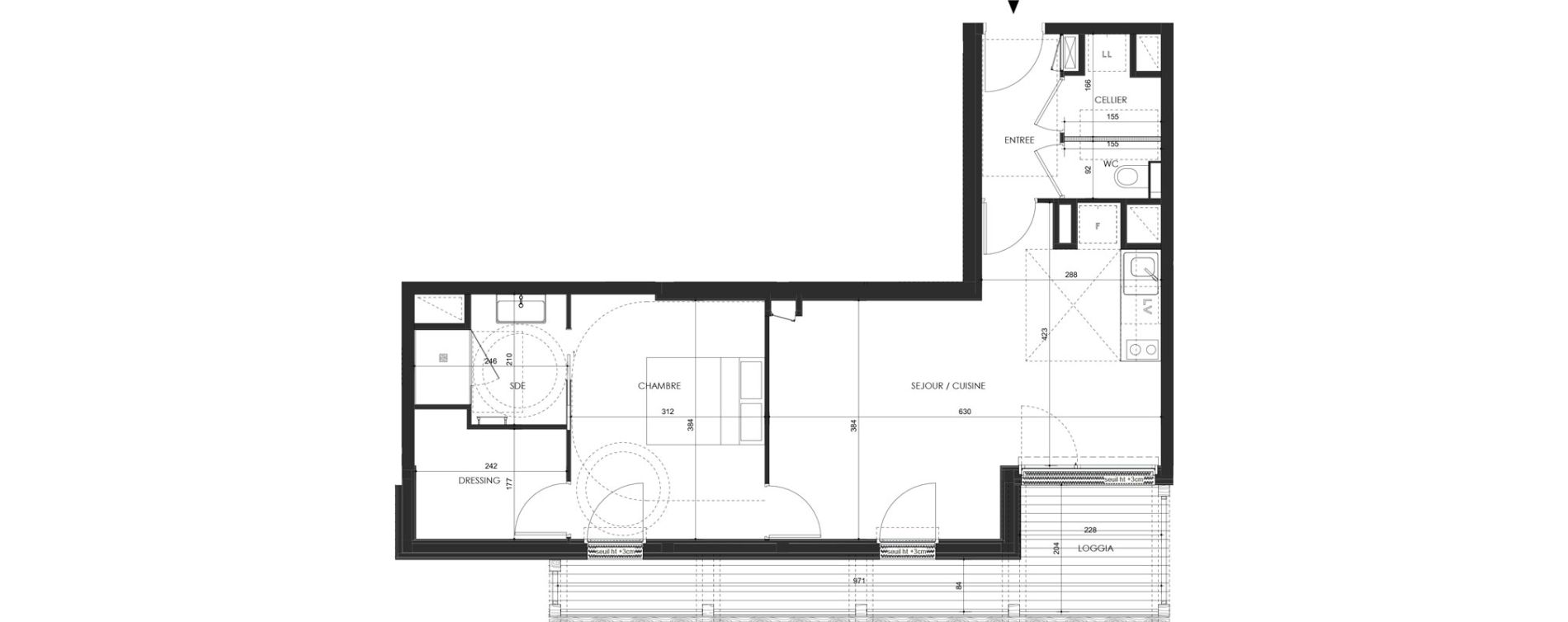 Appartement T2 de 52,40 m2 &agrave; Saint-Malo Lorette