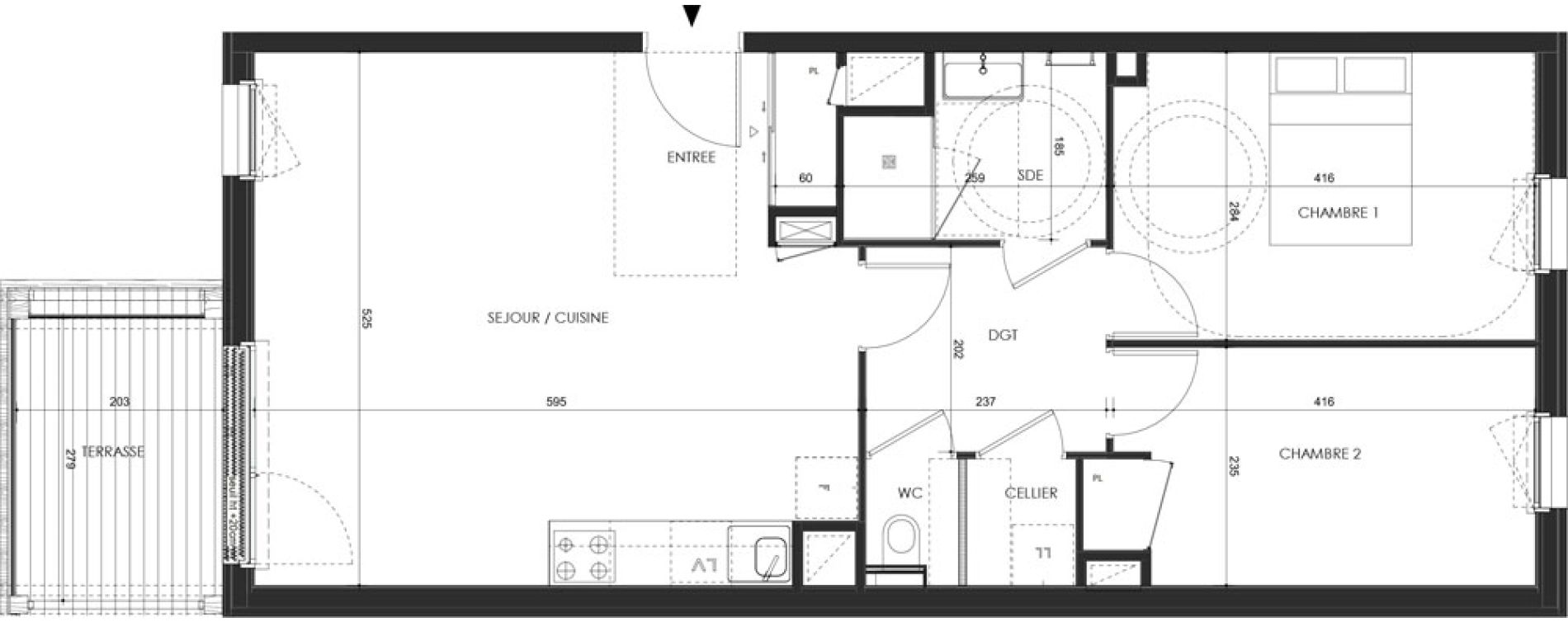 Appartement T3 de 63,10 m2 &agrave; Saint-Malo Lorette