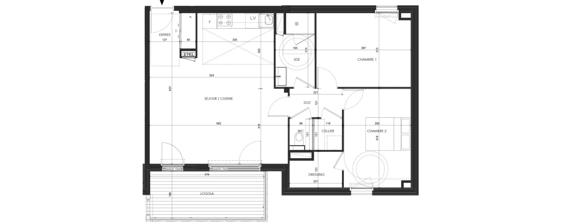 Appartement T3 de 71,10 m2 &agrave; Saint-Malo Lorette