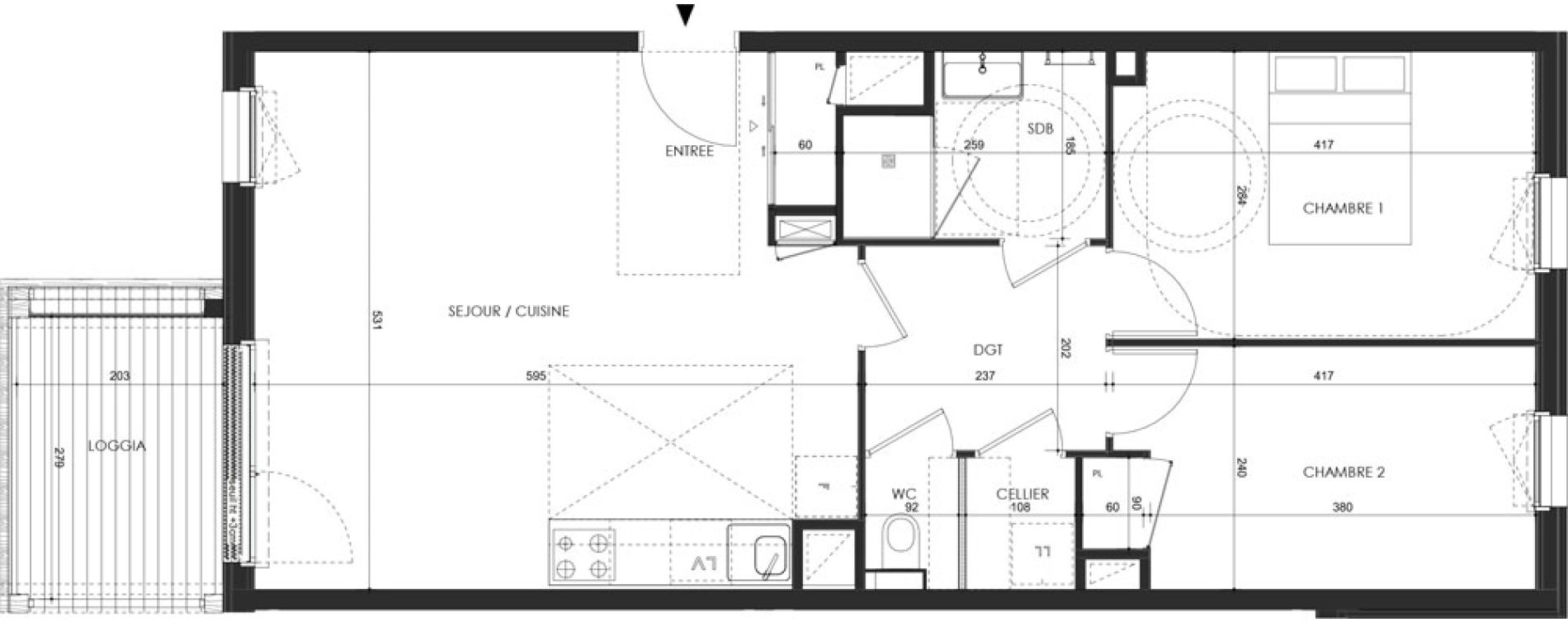 Appartement T3 de 63,80 m2 &agrave; Saint-Malo Lorette