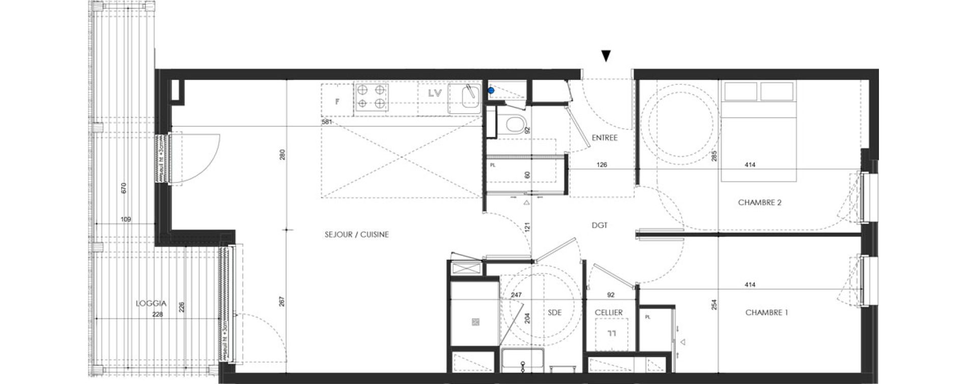 Appartement T3 de 63,80 m2 &agrave; Saint-Malo Lorette