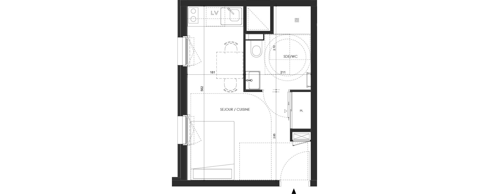 Appartement T1 de 20,80 m2 &agrave; Saint-Malo Lorette