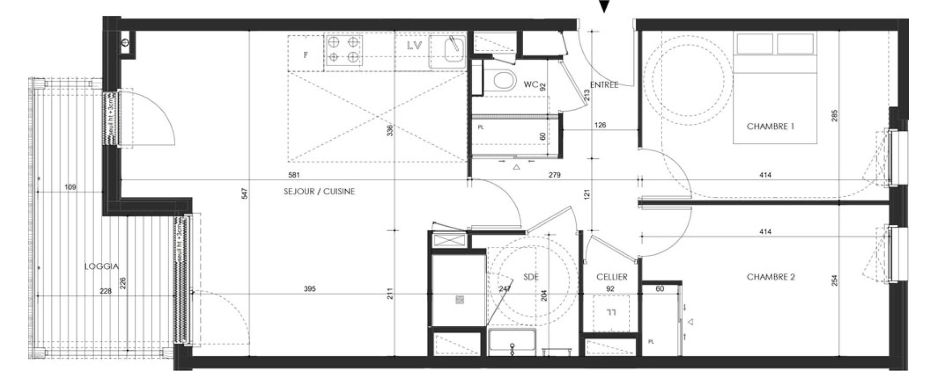 Appartement T3 de 64,00 m2 &agrave; Saint-Malo Lorette