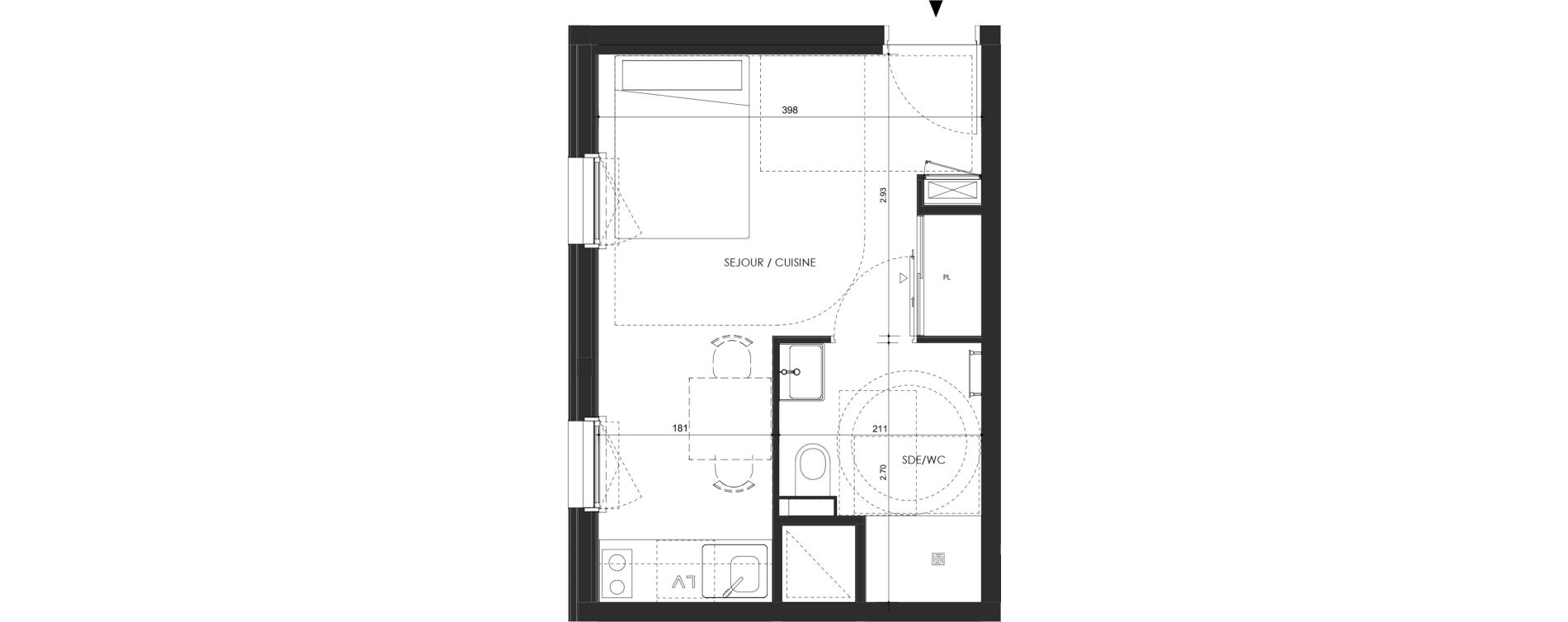 Appartement T1 de 21,30 m2 &agrave; Saint-Malo Lorette