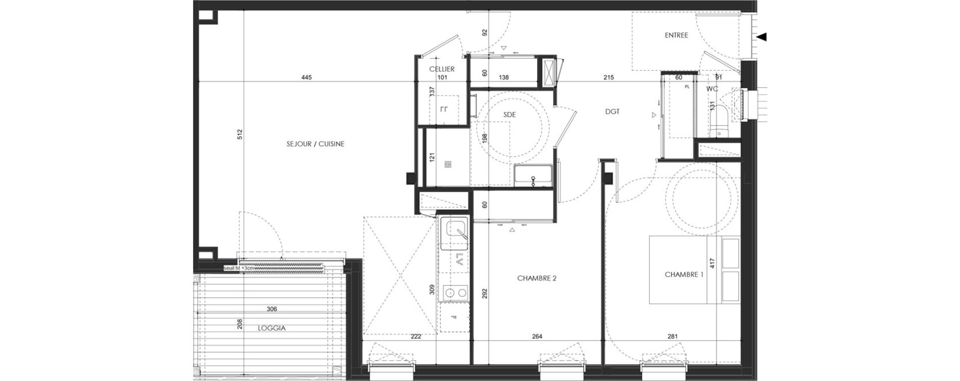 Appartement T3 de 69,60 m2 &agrave; Saint-Malo Lorette