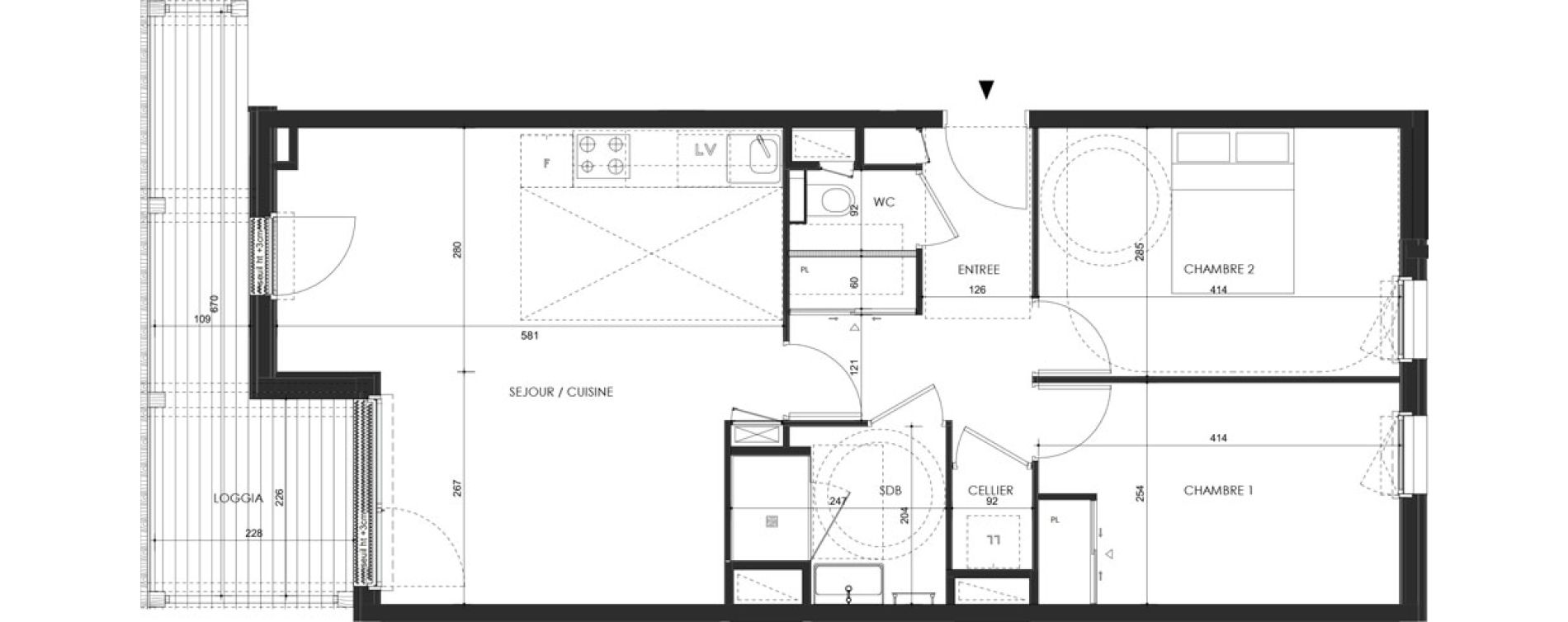 Appartement T3 de 63,80 m2 &agrave; Saint-Malo Lorette