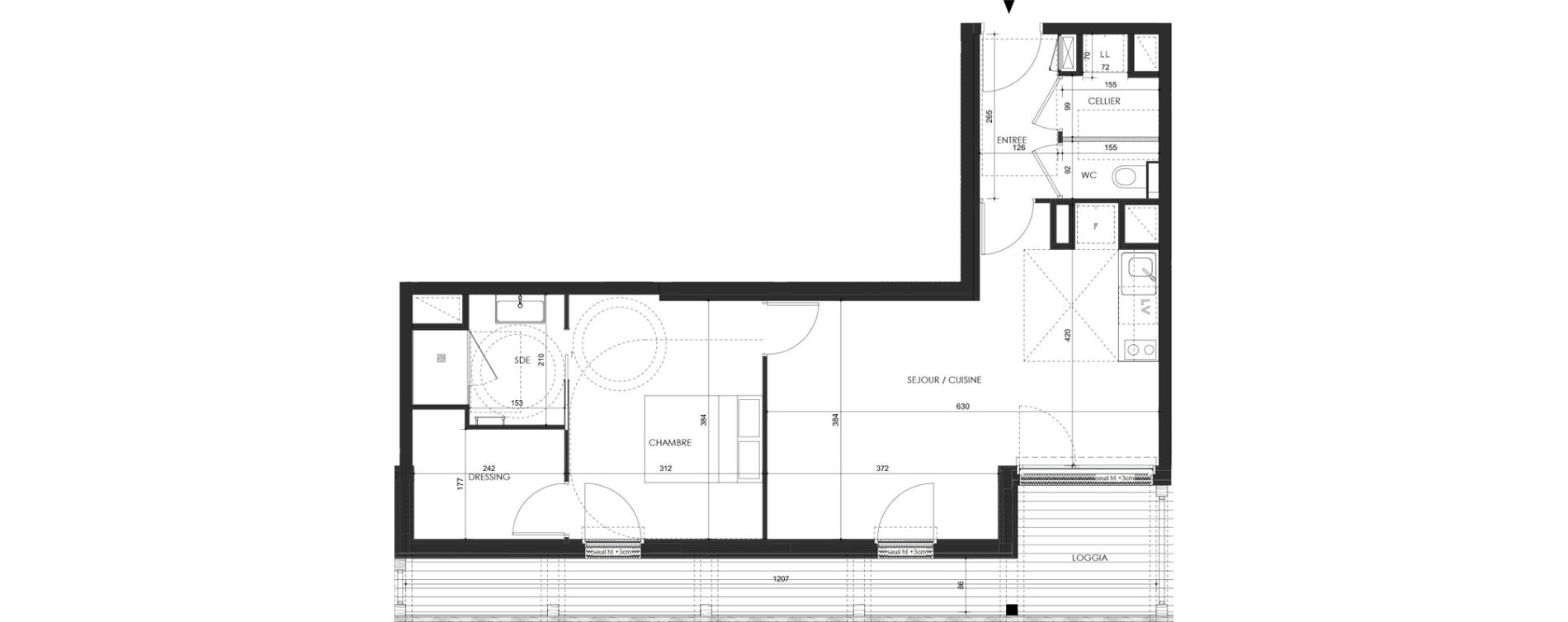 Appartement T2 de 52,60 m2 &agrave; Saint-Malo Lorette