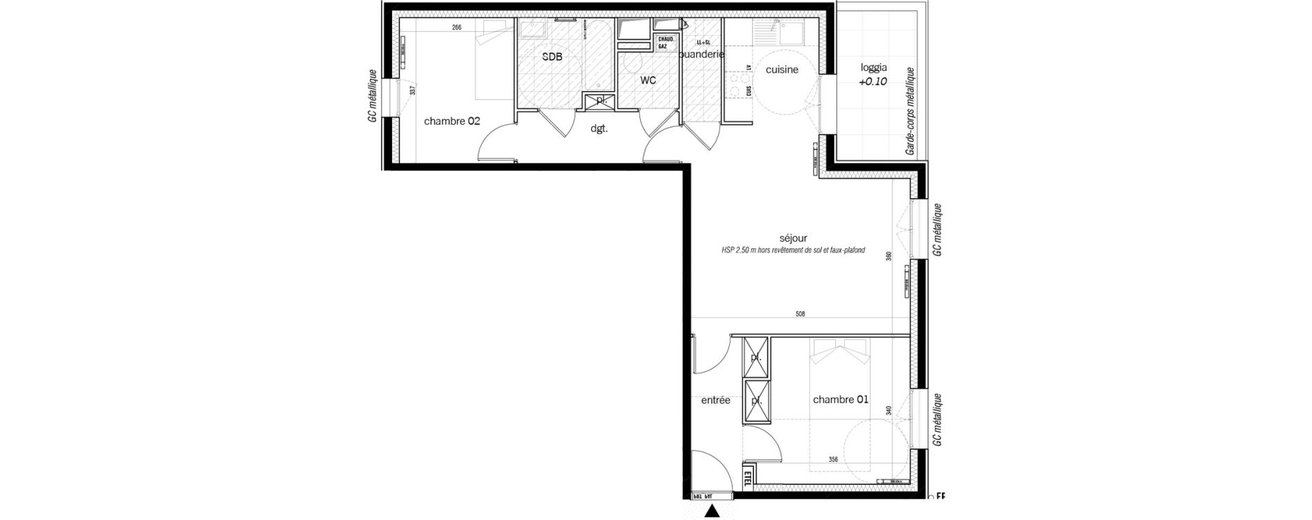 Appartement T3 de 67,00 m2 &agrave; Saint-Malo Lorette