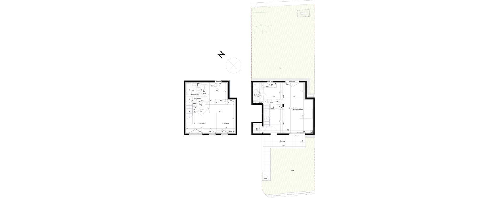 Duplex T4 de 99,76 m2 &agrave; Saint-Malo L'h&ocirc;pital