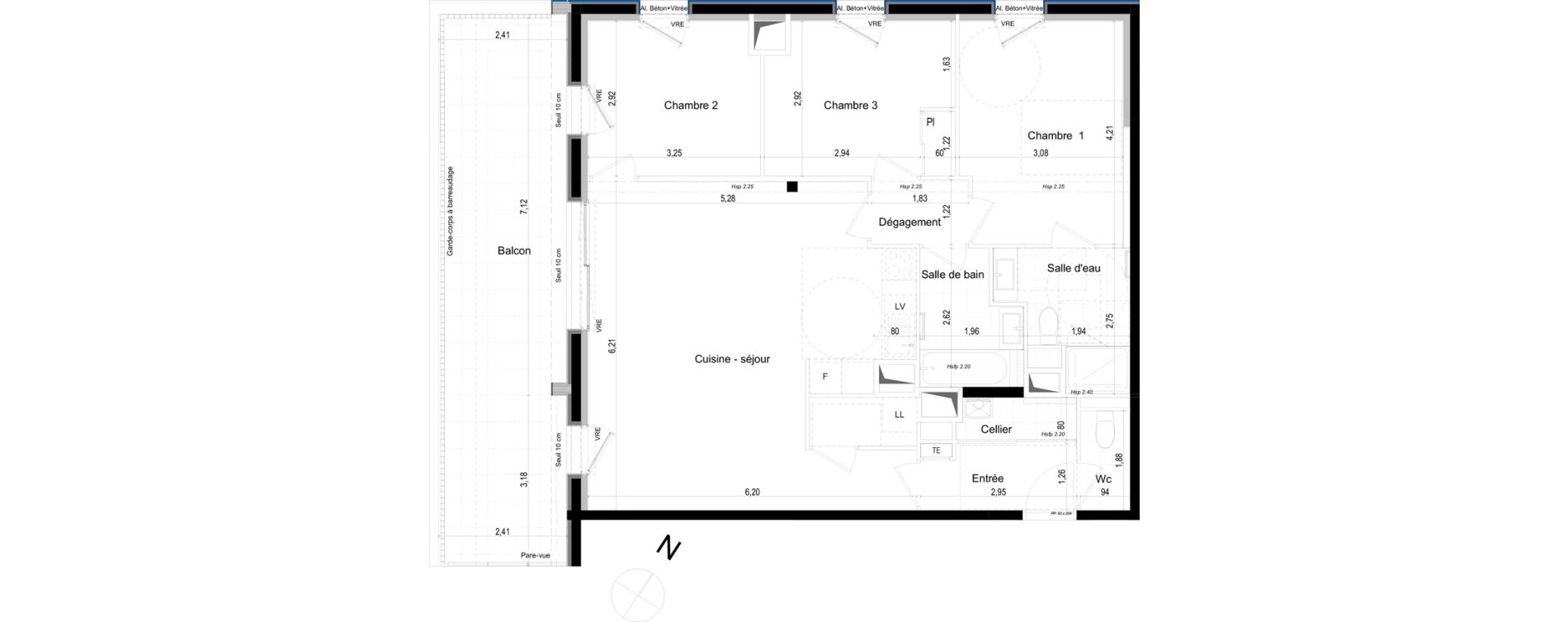 Appartement T4 de 87,60 m2 &agrave; Saint-Malo L'h&ocirc;pital