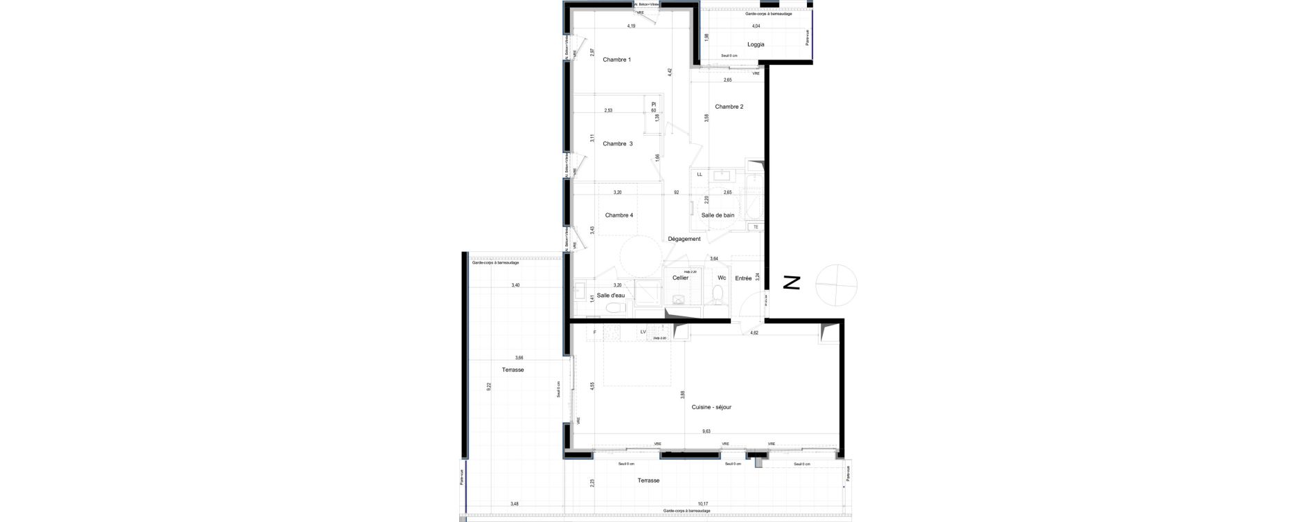 Appartement T5 de 109,06 m2 &agrave; Saint-Malo L'h&ocirc;pital