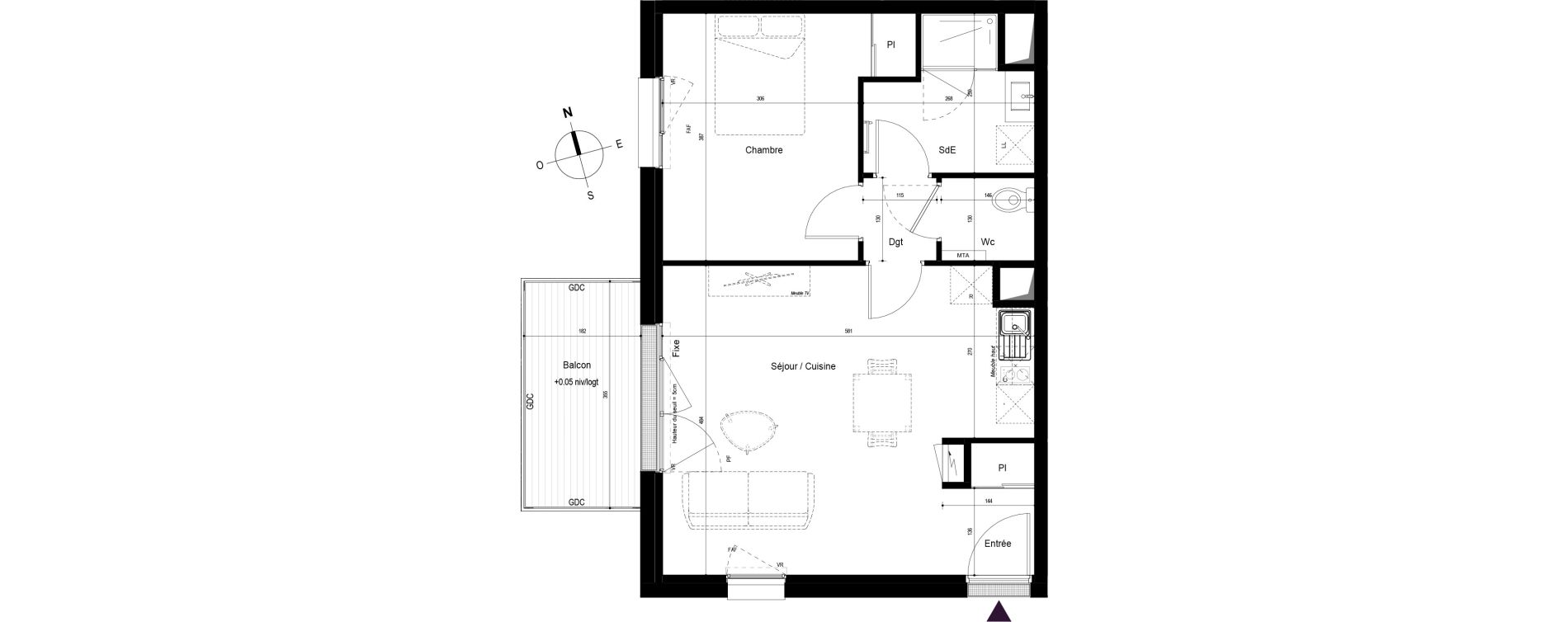 Appartement T2 de 48,65 m2 &agrave; Saint-Malo Param&eacute;