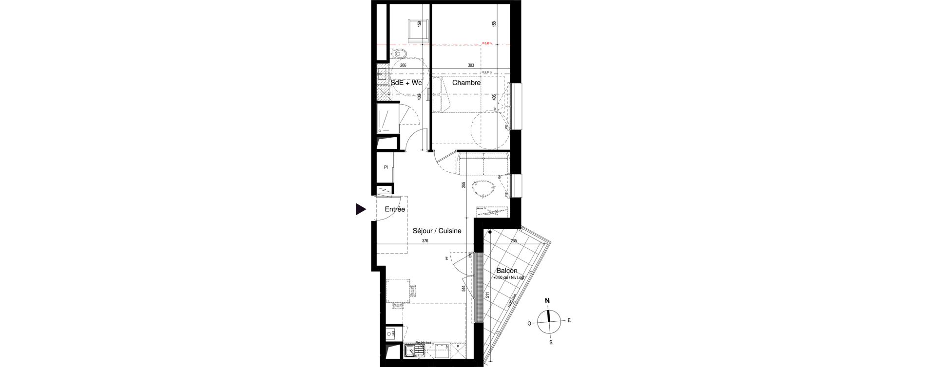 Appartement T2 de 51,27 m2 &agrave; Saint-Malo La gare - marville