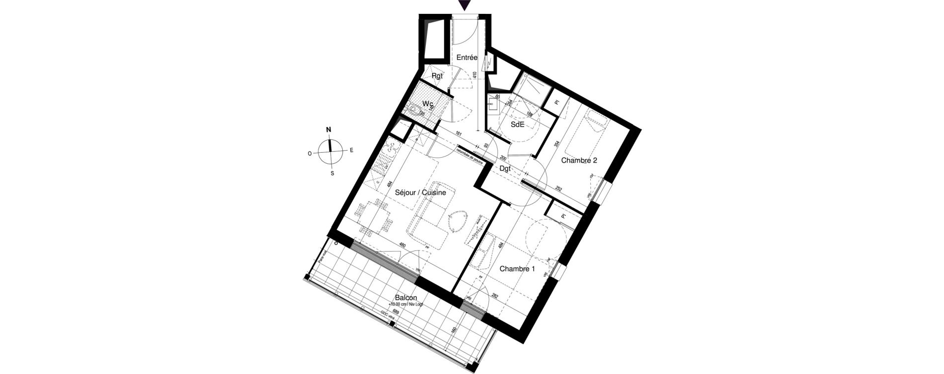 Appartement T3 de 61,28 m2 &agrave; Saint-Malo La gare - marville