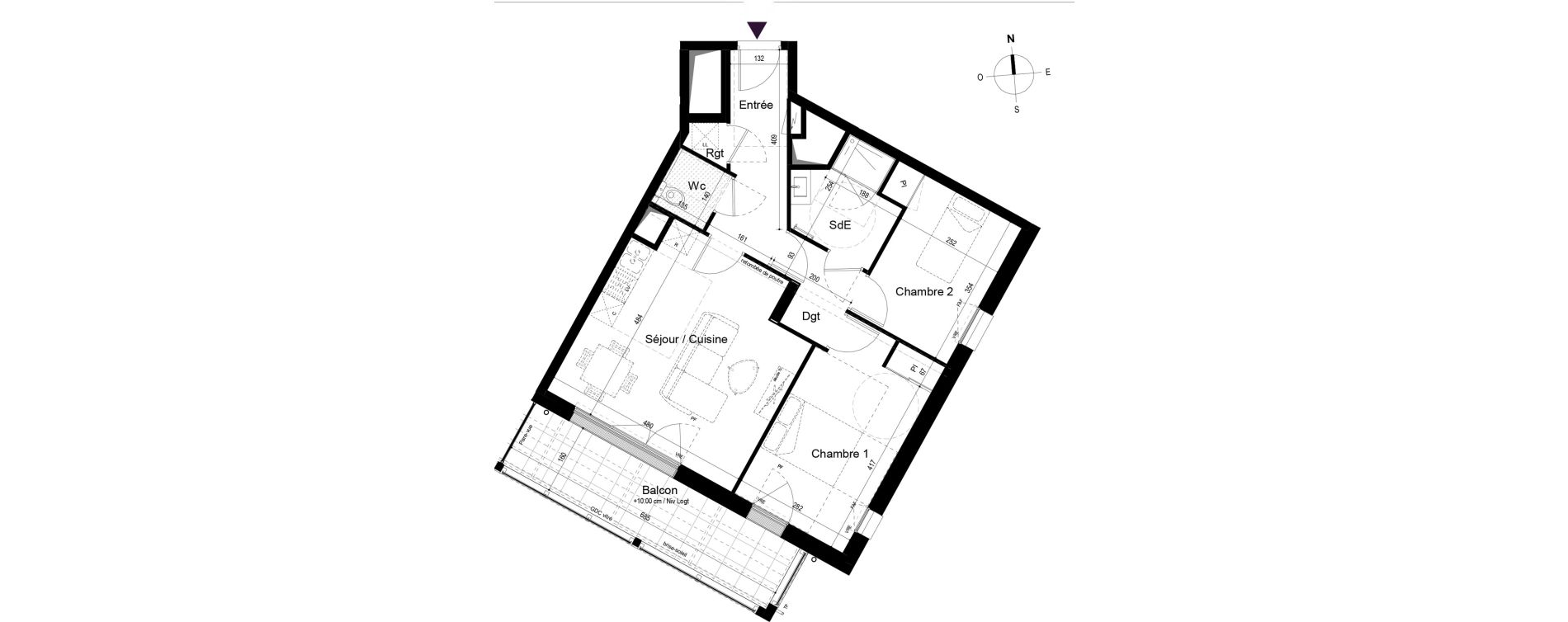 Appartement T3 de 61,28 m2 &agrave; Saint-Malo La gare - marville