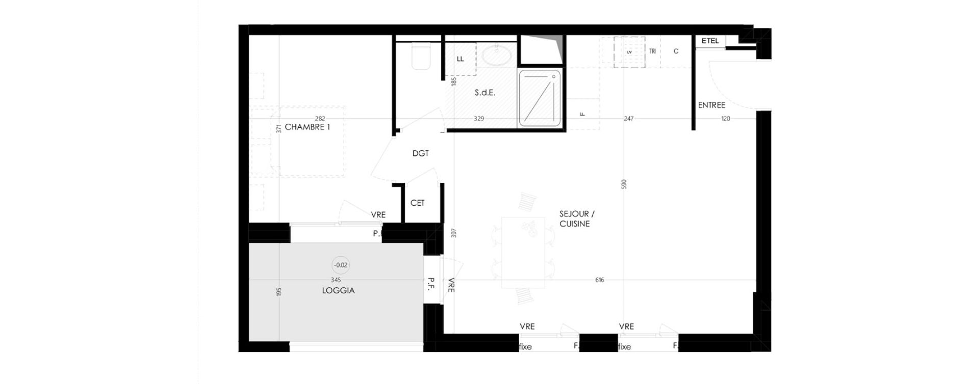 Appartement T2 de 48,24 m2 &agrave; Saint-Malo Le rosais