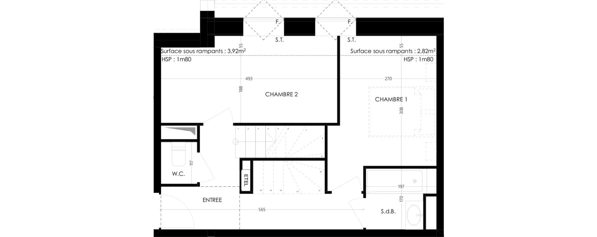 Duplex T3 de 70,06 m2 &agrave; Saint-Malo Le rosais
