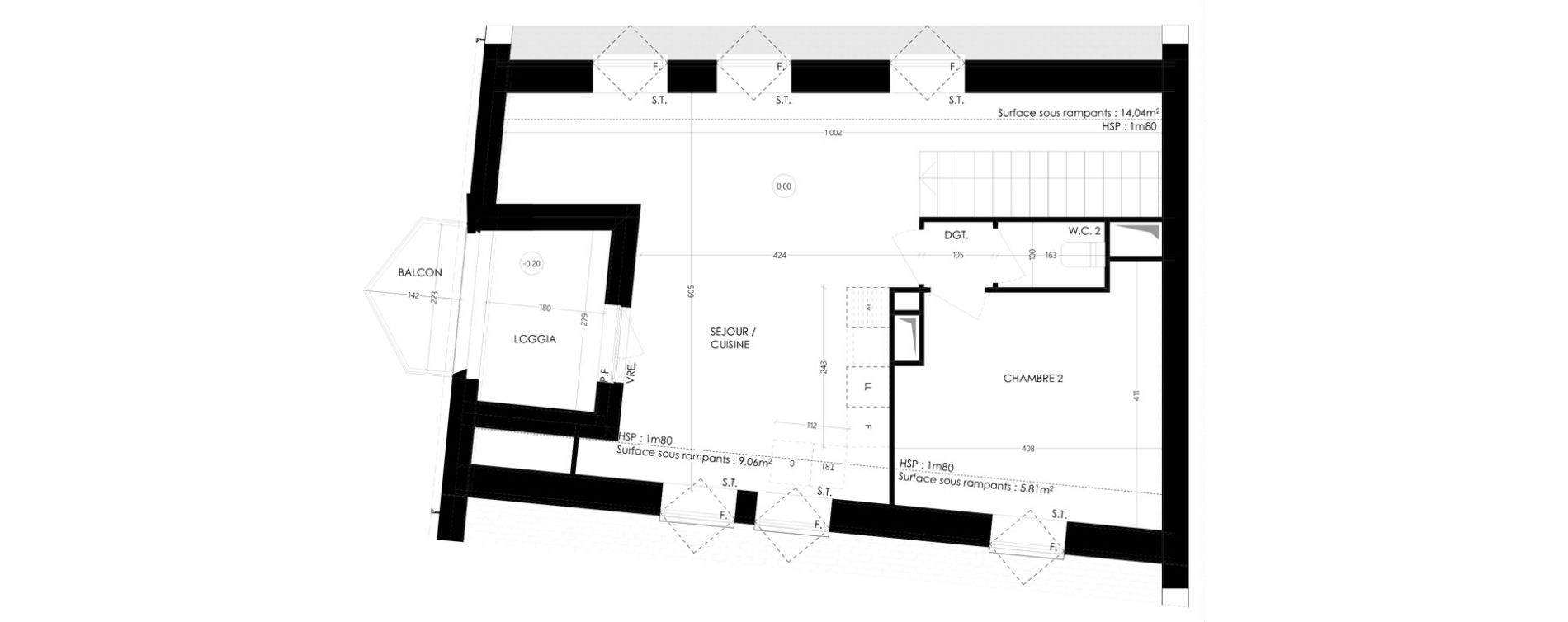 Duplex T3 de 62,49 m2 &agrave; Saint-Malo Le rosais