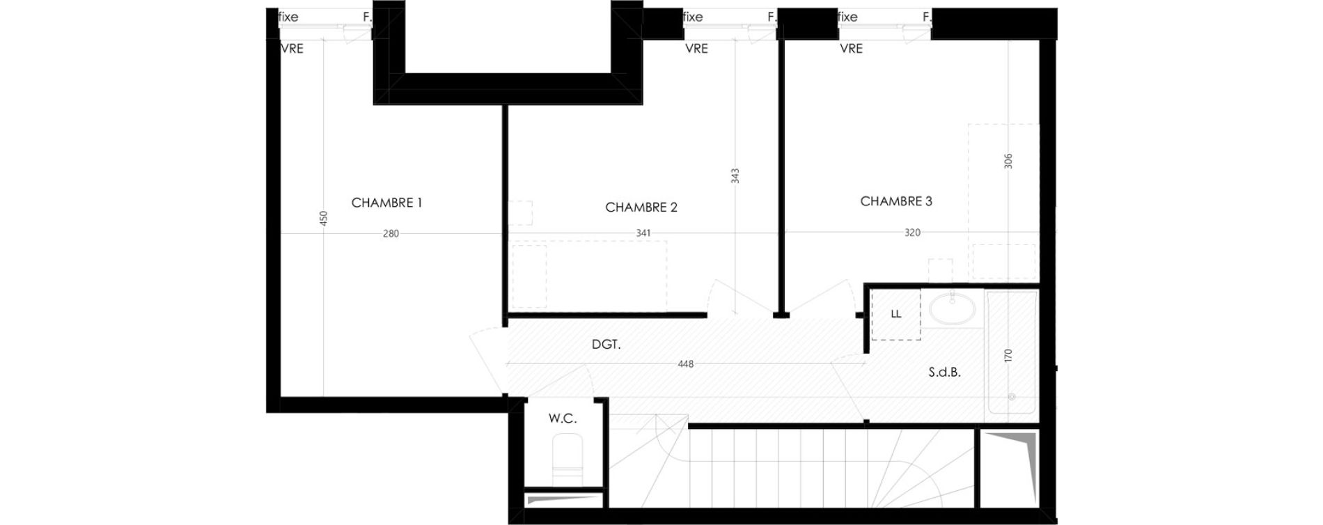 Duplex T4 de 79,04 m2 &agrave; Saint-Malo Le rosais