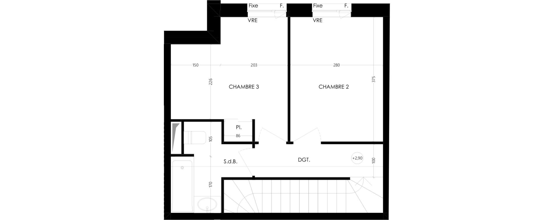 Duplex T4 de 85,69 m2 &agrave; Saint-Malo Le rosais