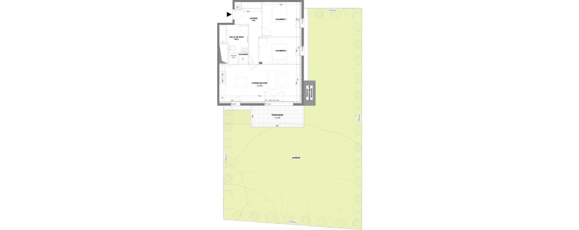 Appartement T3 de 63,67 m2 &agrave; Thorign&eacute;-Fouillard Centre