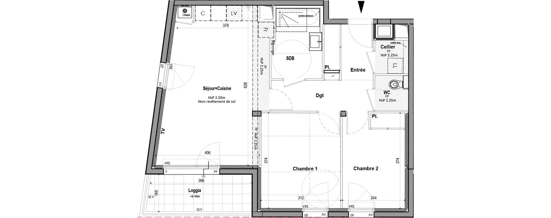 Appartement T3 de 61,92 m2 &agrave; Thorign&eacute;-Fouillard Centre