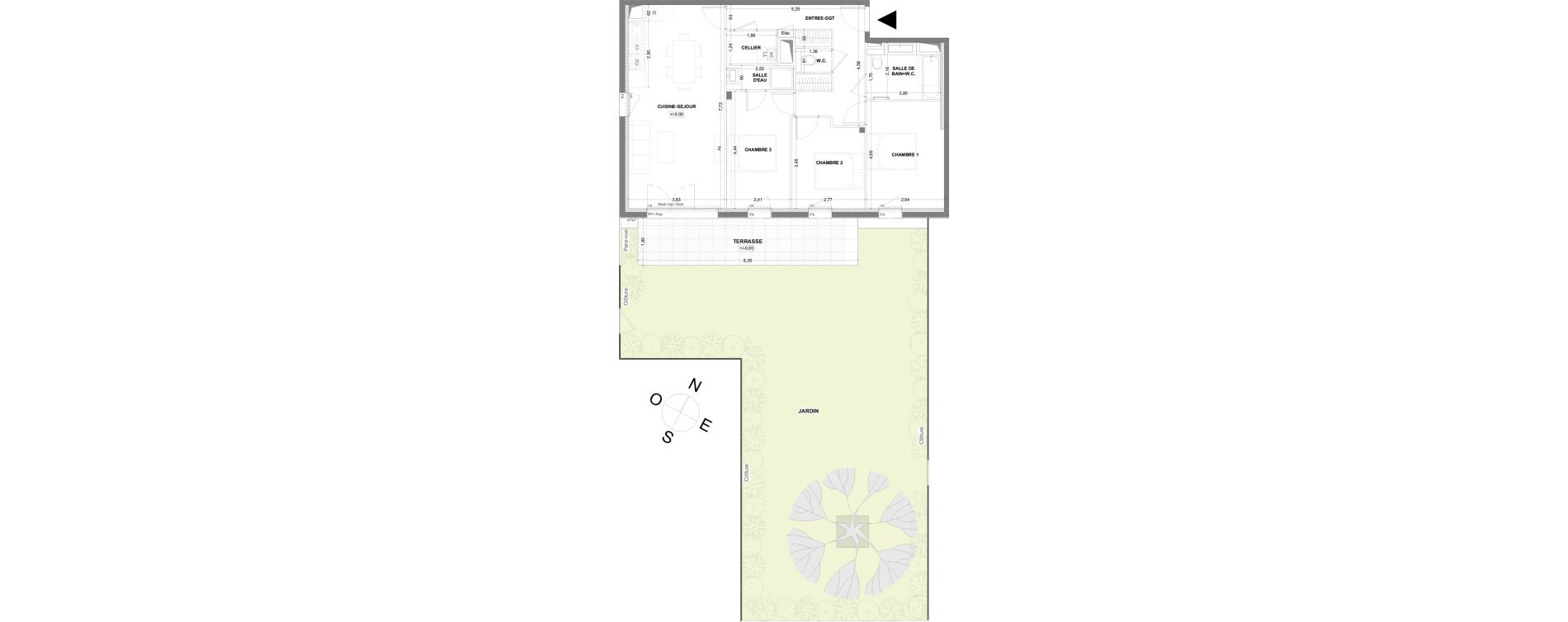 Appartement T4 de 82,62 m2 &agrave; Thorign&eacute;-Fouillard Centre