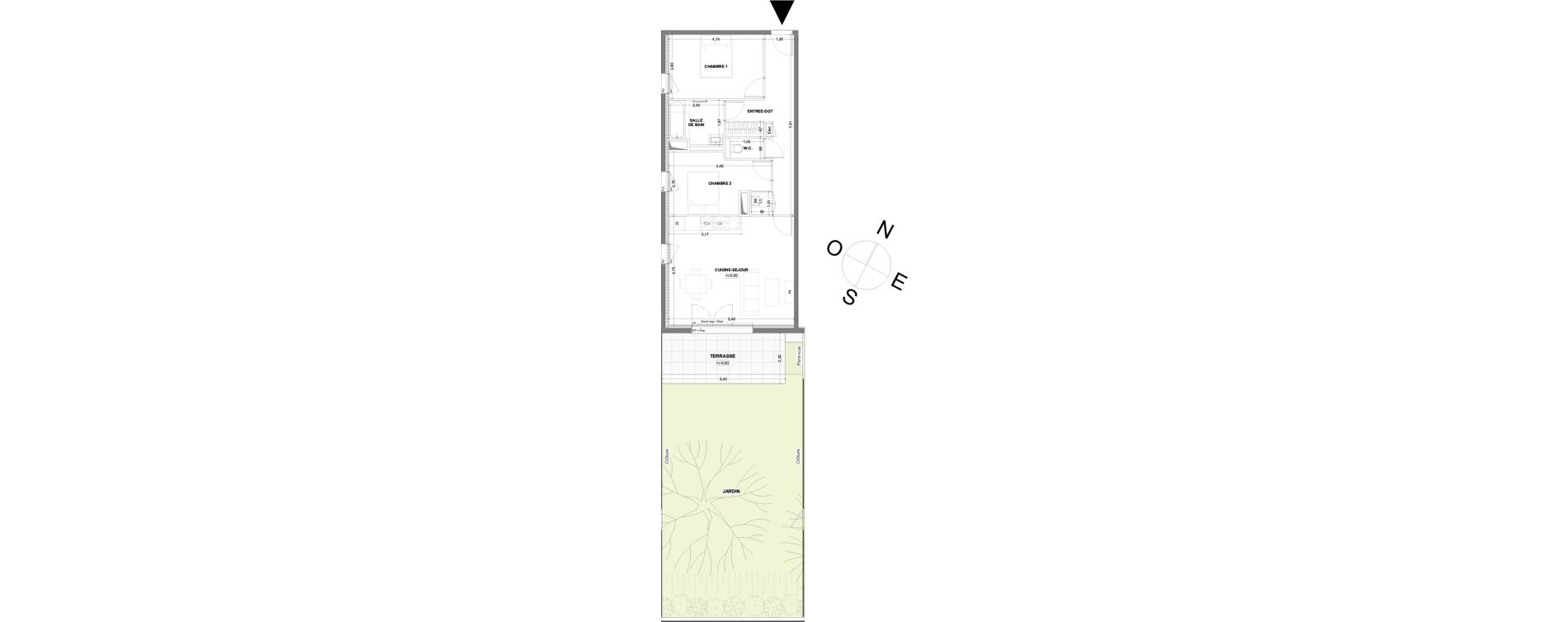 Appartement T3 de 66,21 m2 &agrave; Thorign&eacute;-Fouillard Centre