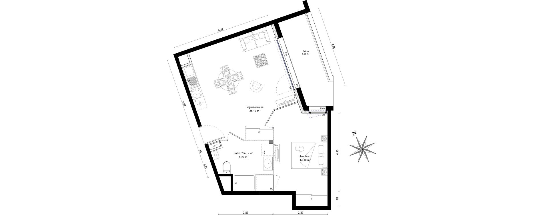 Appartement T2 de 45,50 m2 &agrave; Vezin-Le-Coquet Centre