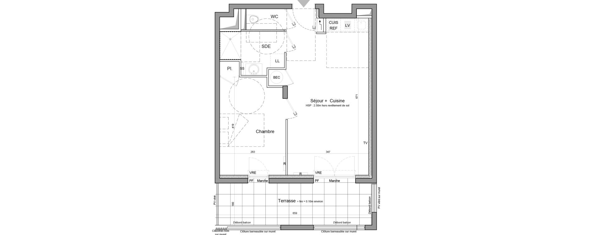 Appartement T2 de 42,15 m2 &agrave; Vezin-Le-Coquet Centre