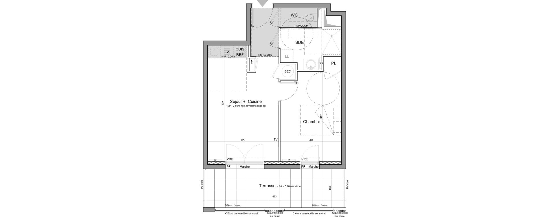 Appartement T2 de 38,29 m2 &agrave; Vezin-Le-Coquet Centre