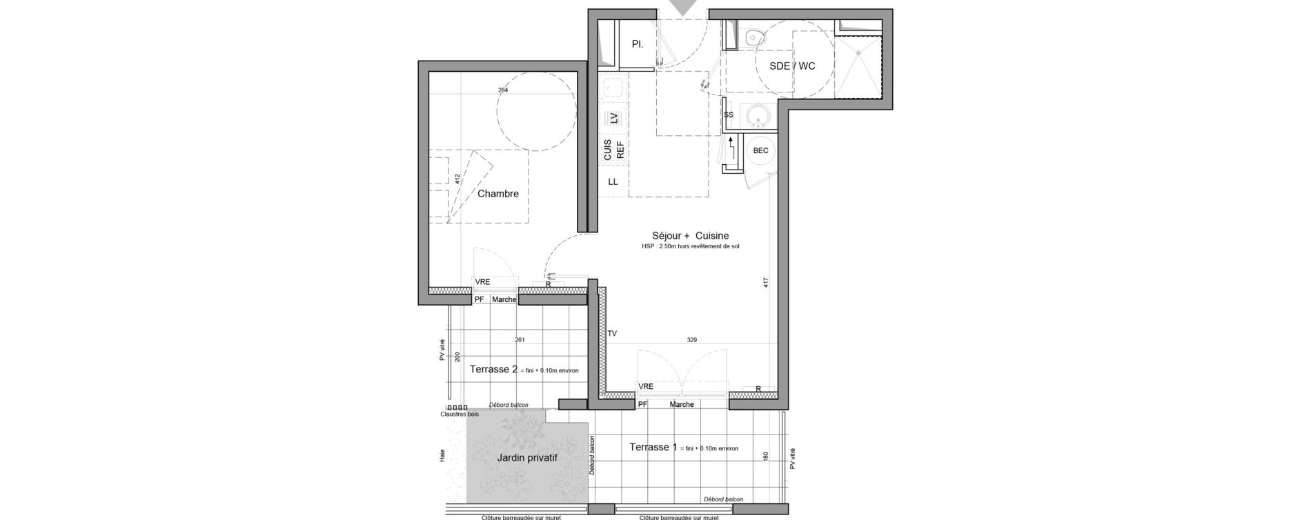 Appartement T2 de 37,75 m2 &agrave; Vezin-Le-Coquet Centre