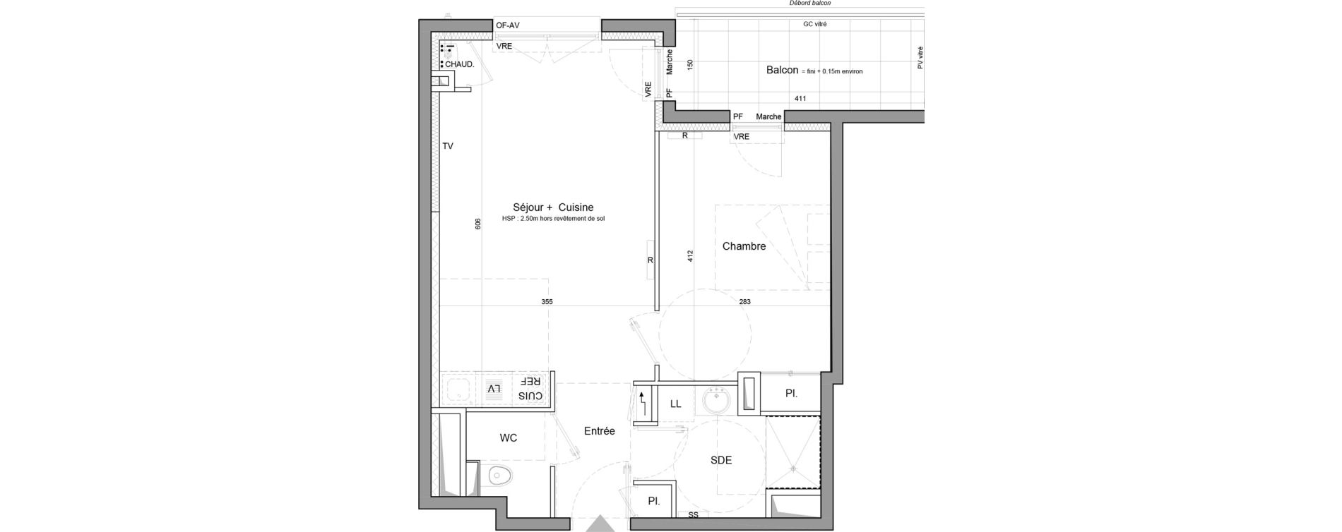Appartement T2 de 42,92 m2 &agrave; Vezin-Le-Coquet Centre