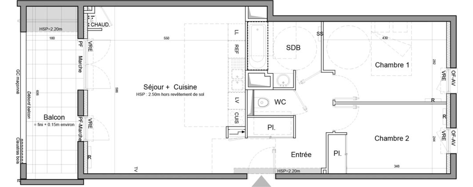 Appartement T3 de 67,01 m2 &agrave; Vezin-Le-Coquet Centre