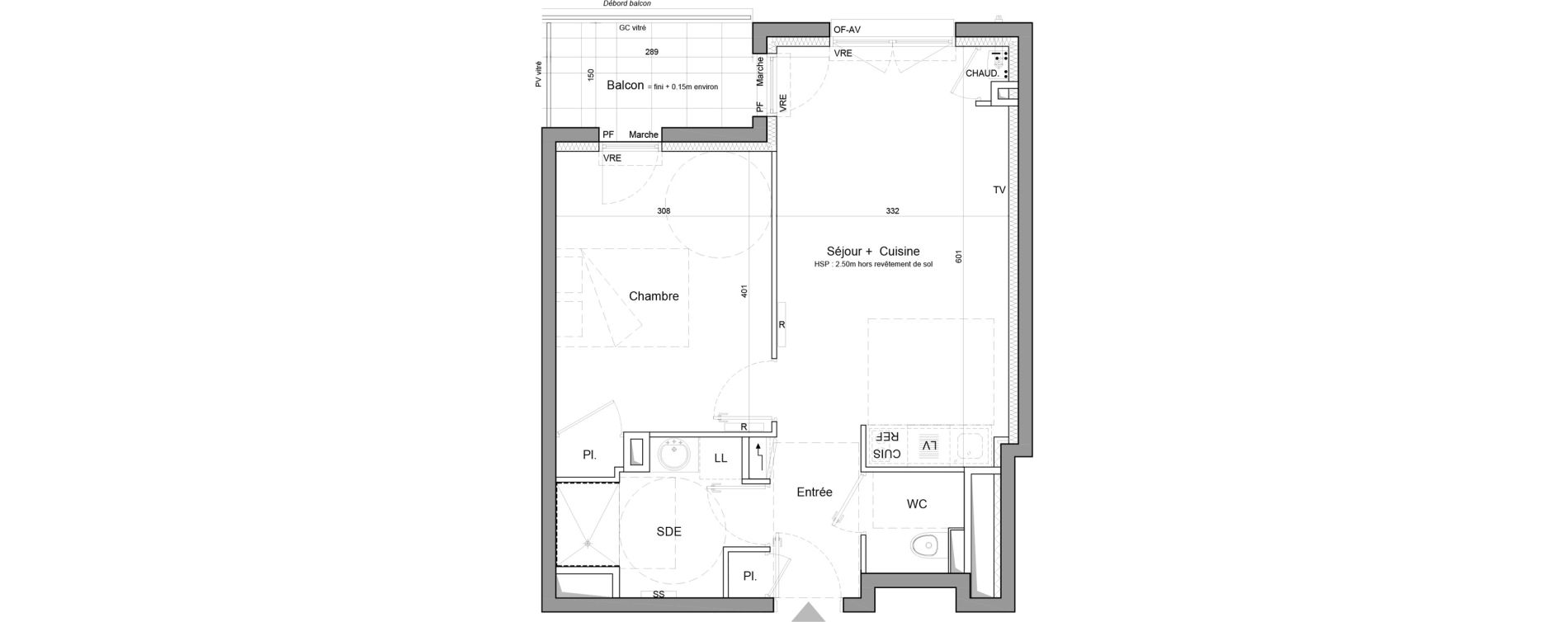 Appartement T2 de 42,42 m2 &agrave; Vezin-Le-Coquet Centre