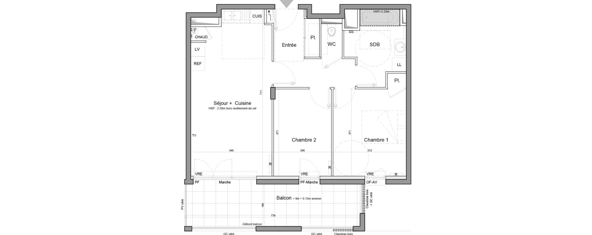 Appartement T3 de 60,64 m2 &agrave; Vezin-Le-Coquet Centre